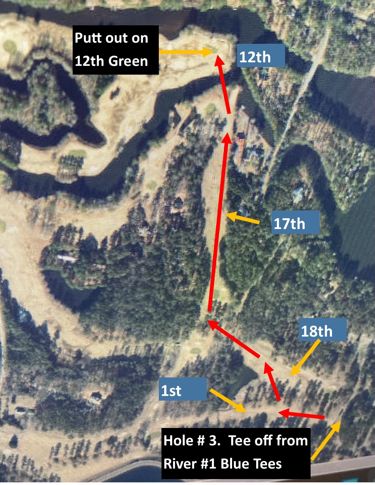 Map for Hole 3 (River 1 → 12)